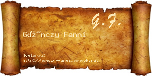 Gönczy Fanni névjegykártya