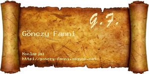 Gönczy Fanni névjegykártya