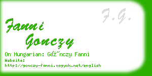 fanni gonczy business card